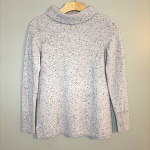 Talbots Women’s 100% Cashmere Sweater Turtleneck Gray Side Slit Petite Small